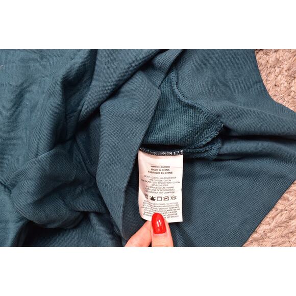 Nike Dri Fit Women's XS Blue Pullover Sweater Cotton Blend Crew Neck Crop - Picture 4 of 7